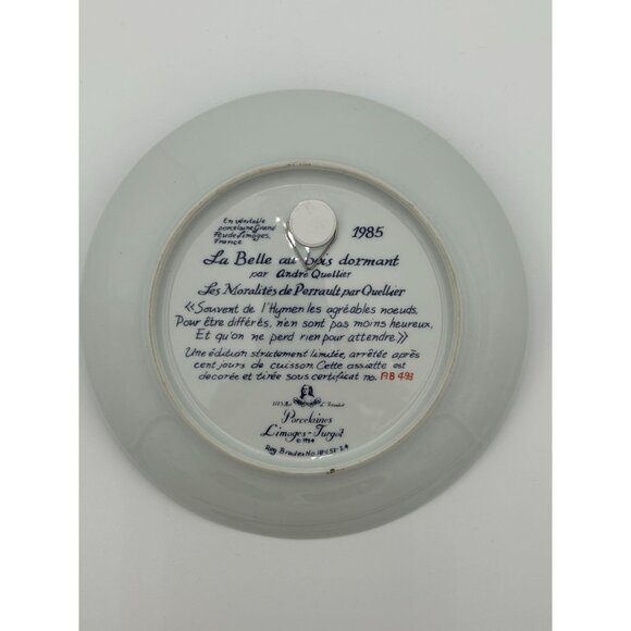 1985 Limoges France Porcelain Decorative Plate "La Belle Au Bois Dormant" By And - Picture 2 of 2